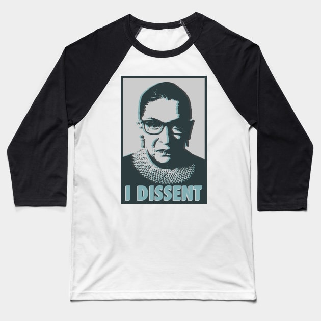 RBG - I dissent - double exposure Baseball T-Shirt by Tainted